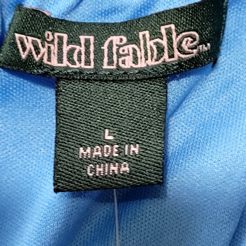 NWT - Wild Fable, Swim Top, Size Large, Blue&White Stripes With Lining